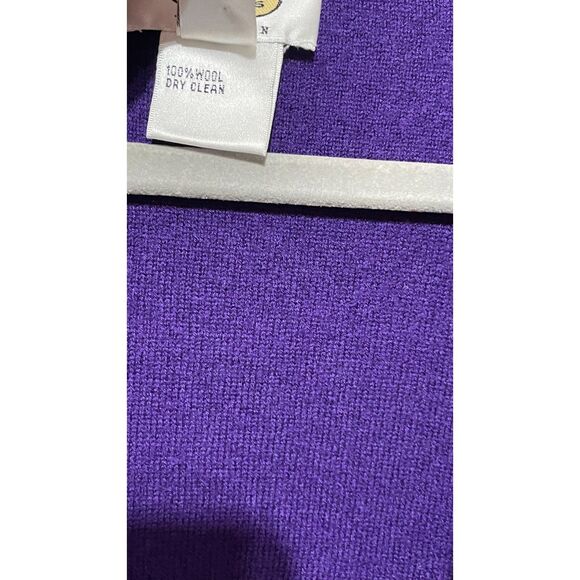 Talbots Purple Wool Open Front Knit Cardigan Large - Picture 4 of 12